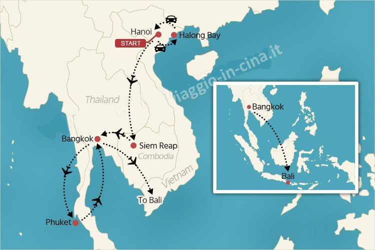20 giorni viaggio in sud-est asiatico